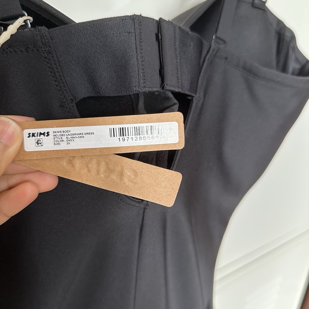 NWT Skims Body Molded Underwire Dress Plus Sz 3X  Long Black New With Tags - Picture 4 of 6